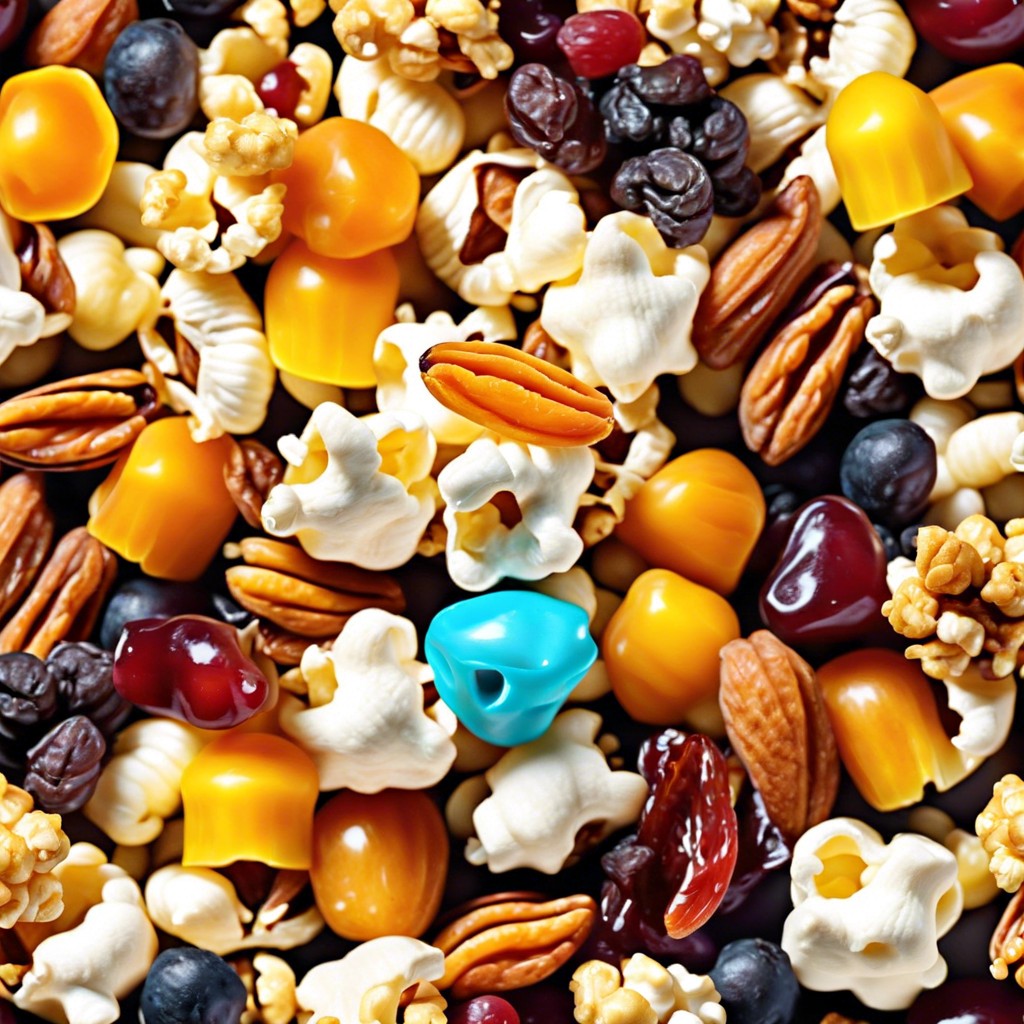 popcorn mixed with dried fruit