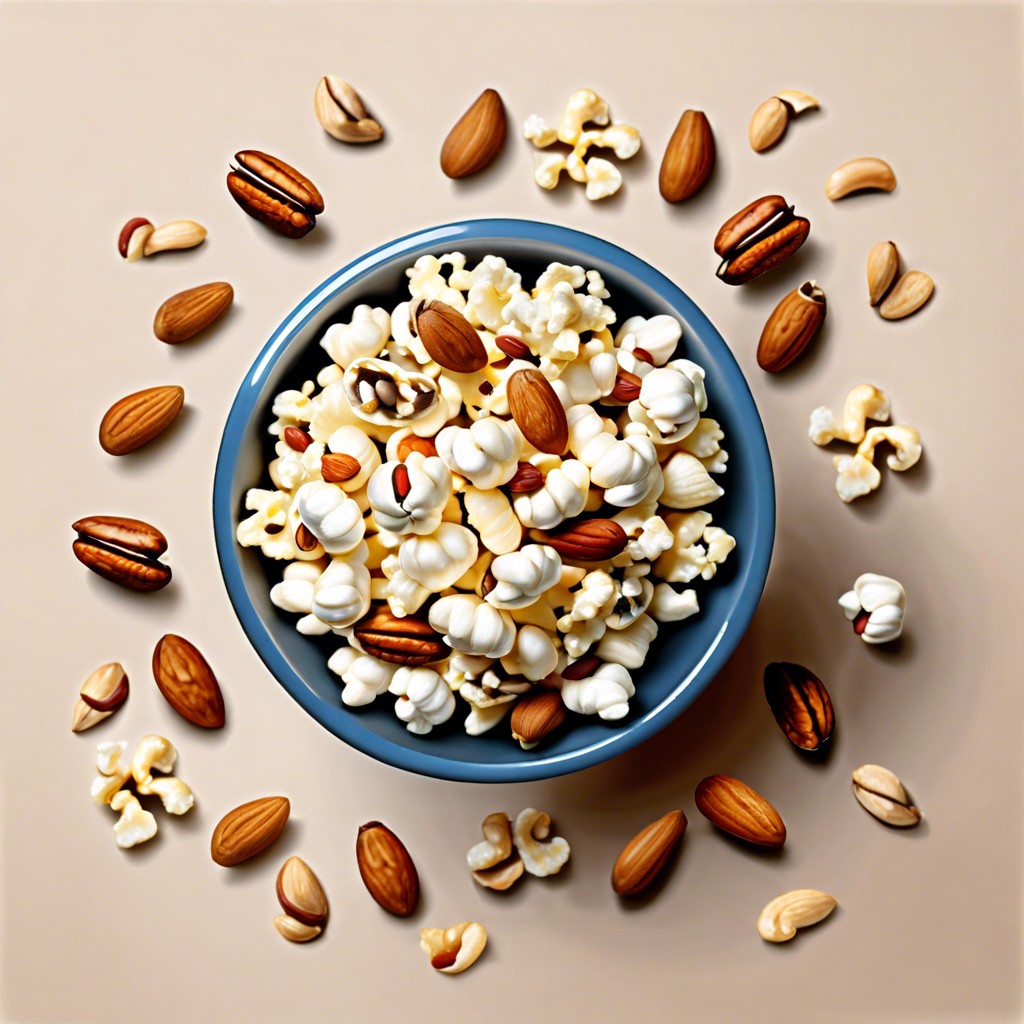 popcorn mixed with nuts and seeds