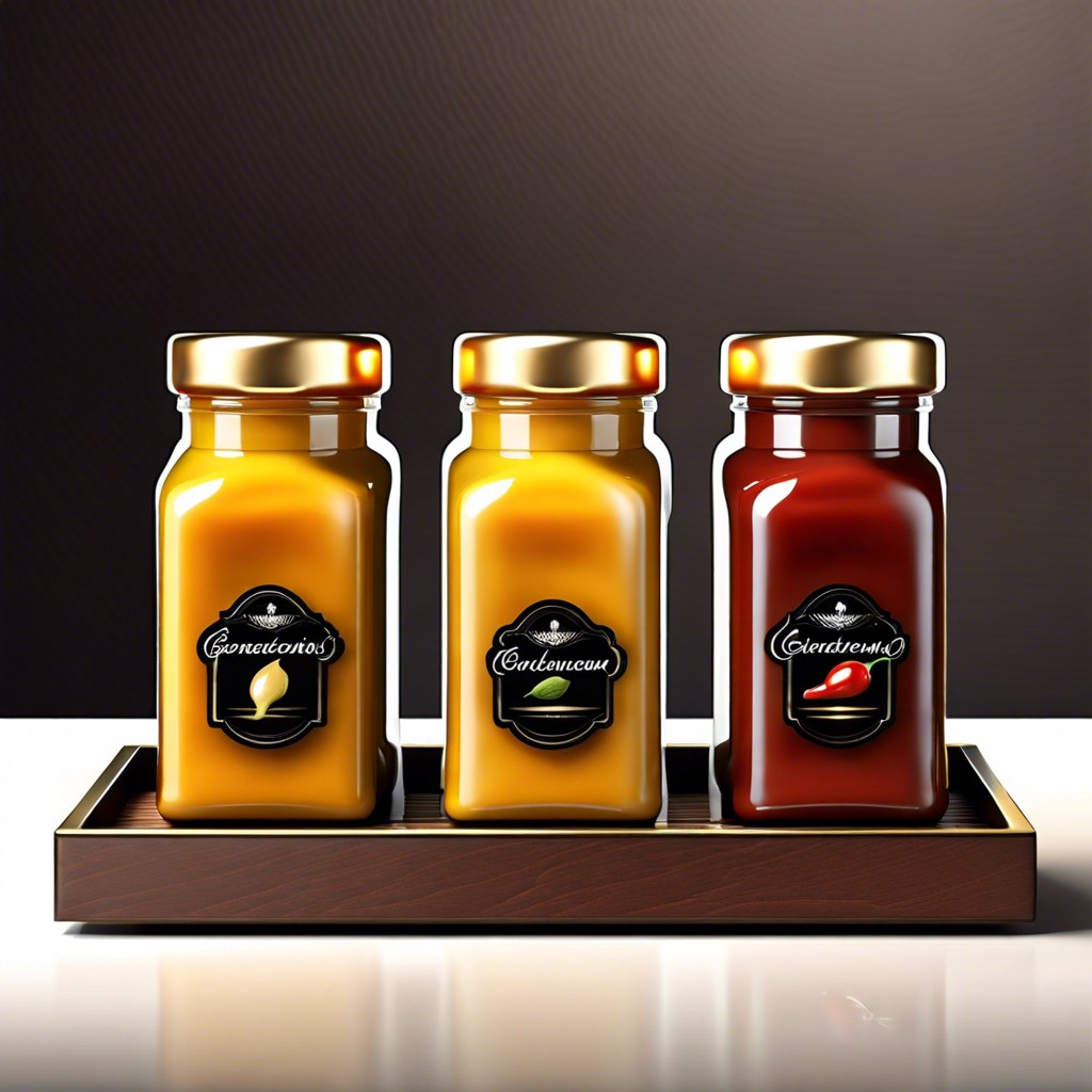 premium mustard and condiment trio