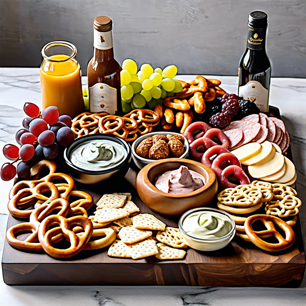 pretzel and dip board