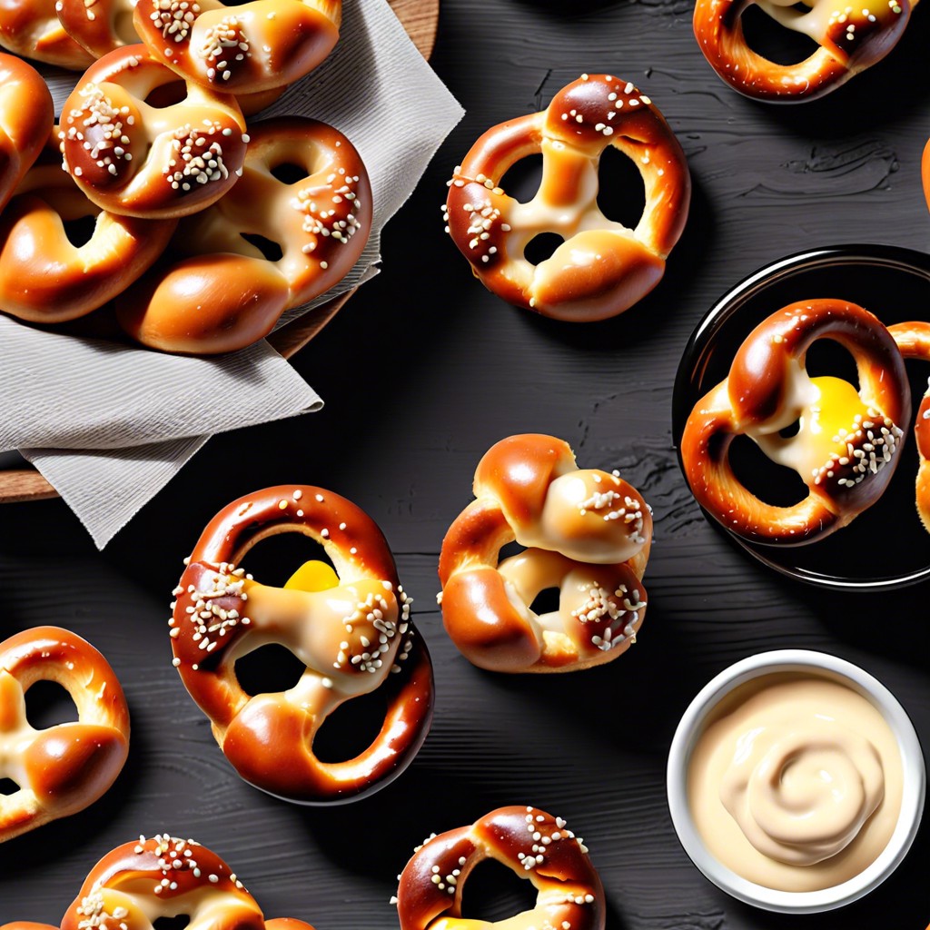 pretzel bites with cheese dip