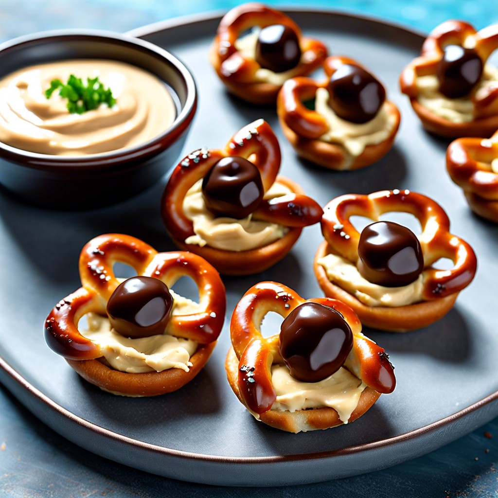 pretzel bites with hummus cups