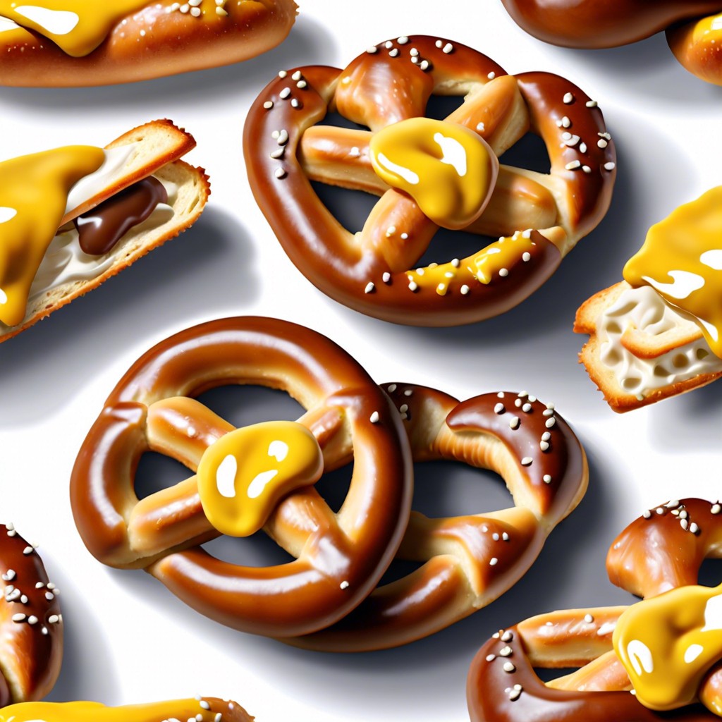 pretzel bites with mustard