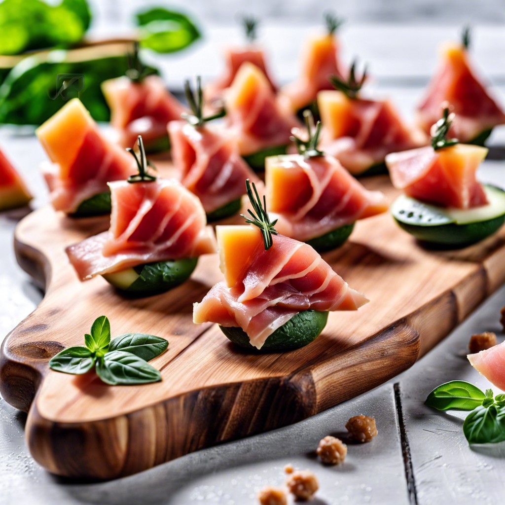 prosciutto and melon bites