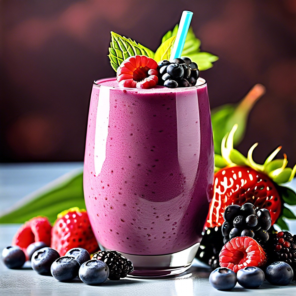 protein smoothie with berries