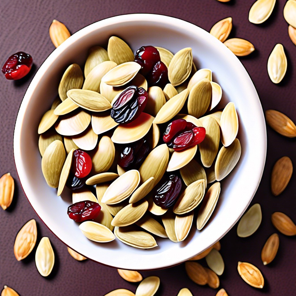 pumpkin seeds and dried cranberries mix