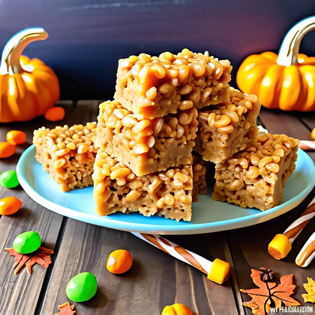 pumpkin spice rice crispy treats