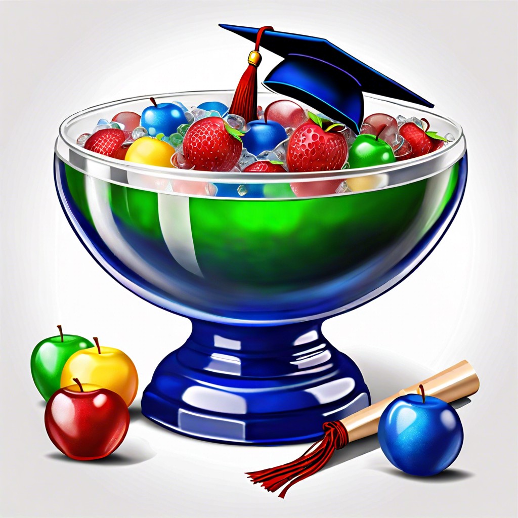 punch of wisdom make a punch bowl with a mix of the schools colors