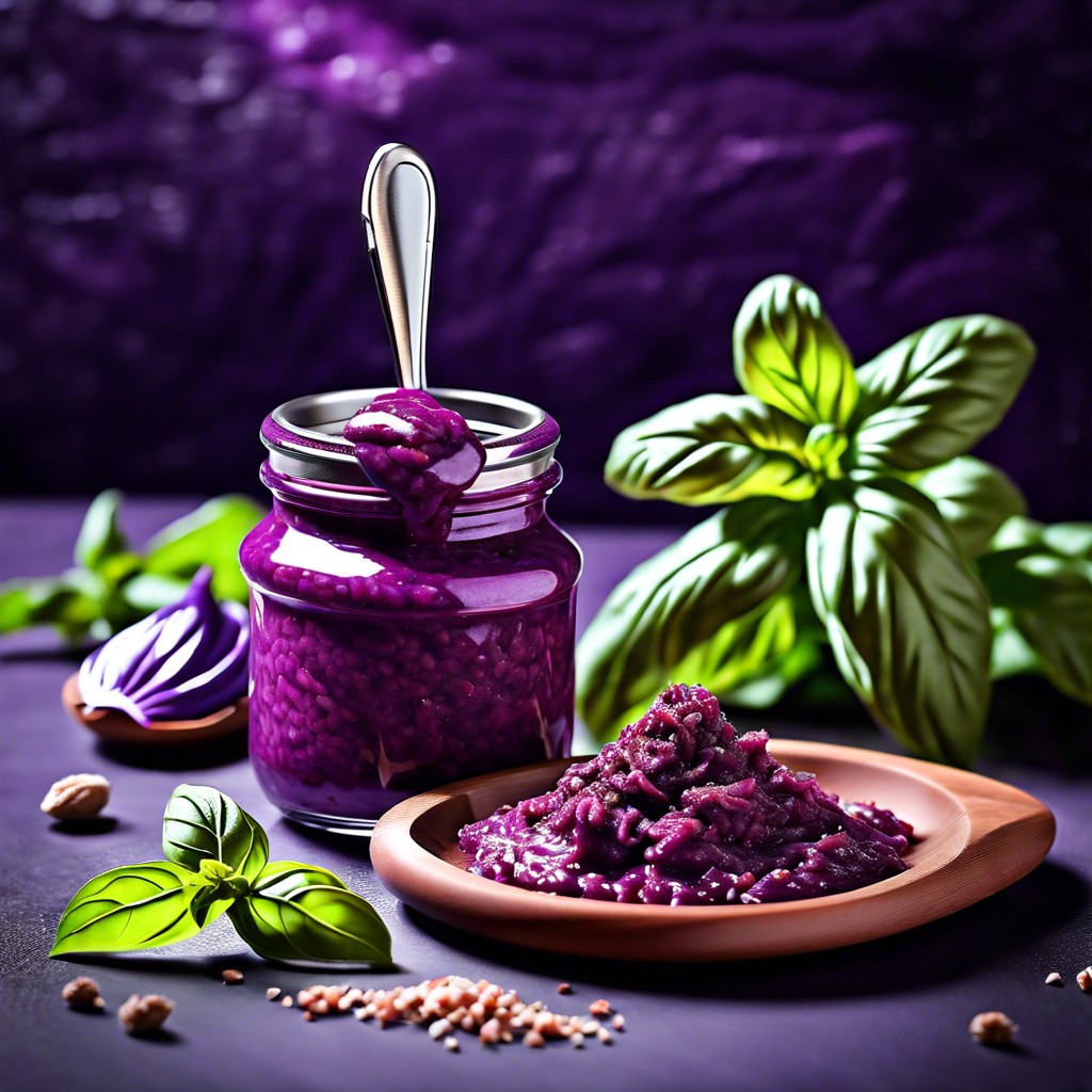 purple basil pesto