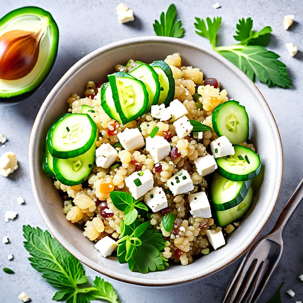 quinoa salad with cucumber and feta