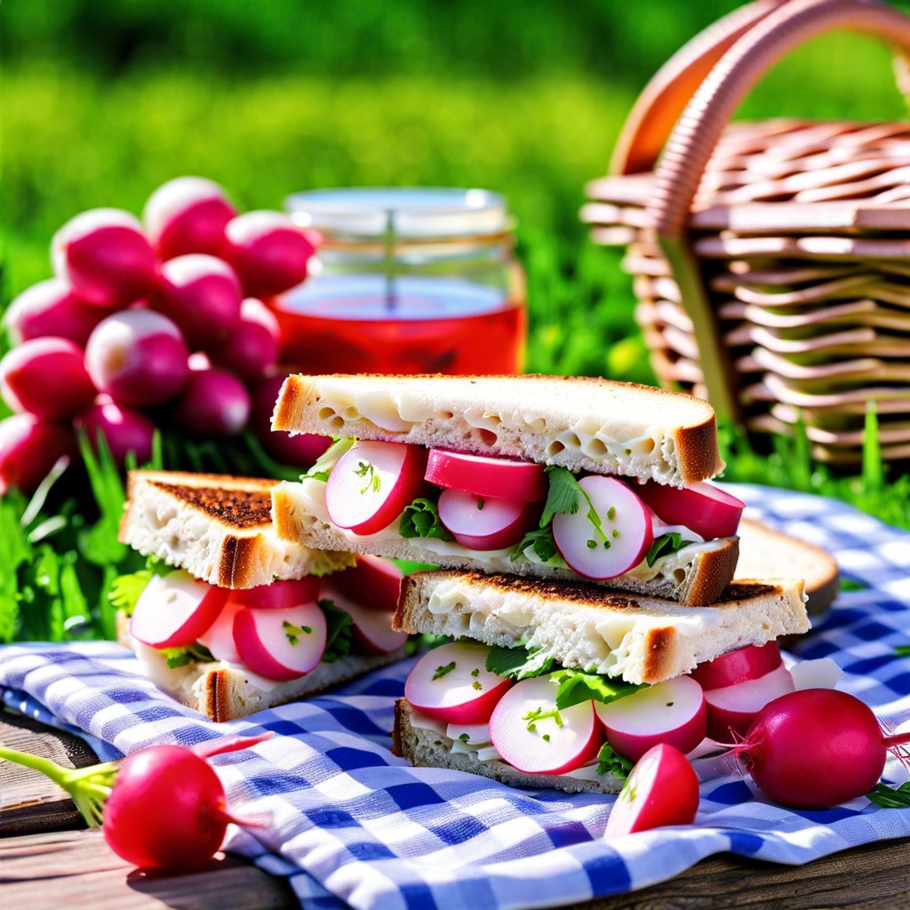 radish and butter bite sandwiches