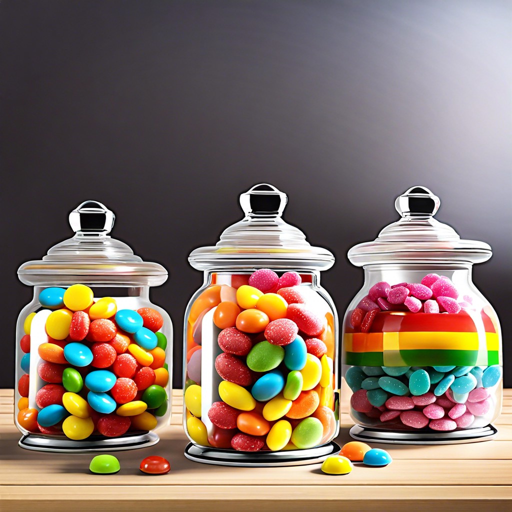 rainbow candy jars