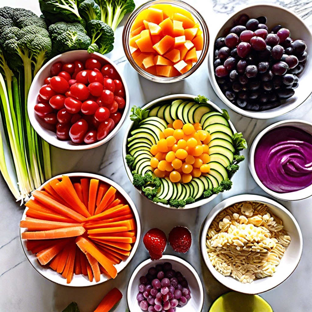 rainbow crudite cups