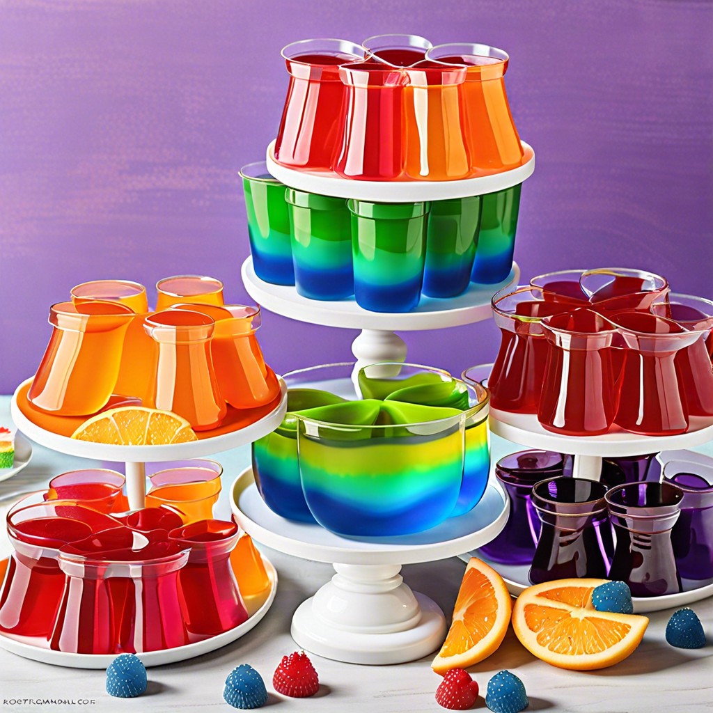 rainbow jello cups