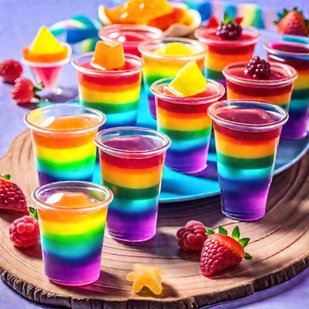 rainbow jelly cups