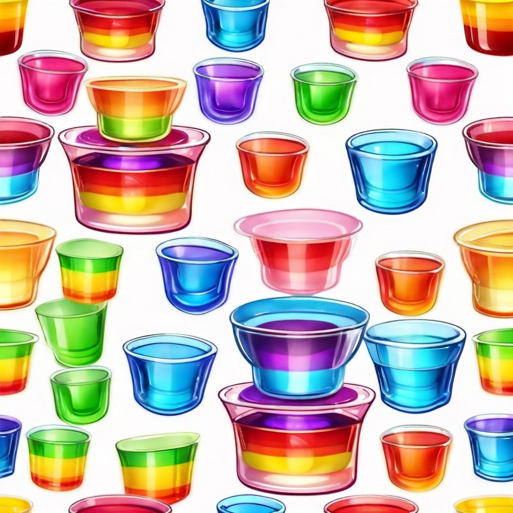 rainbow layered jelly cups