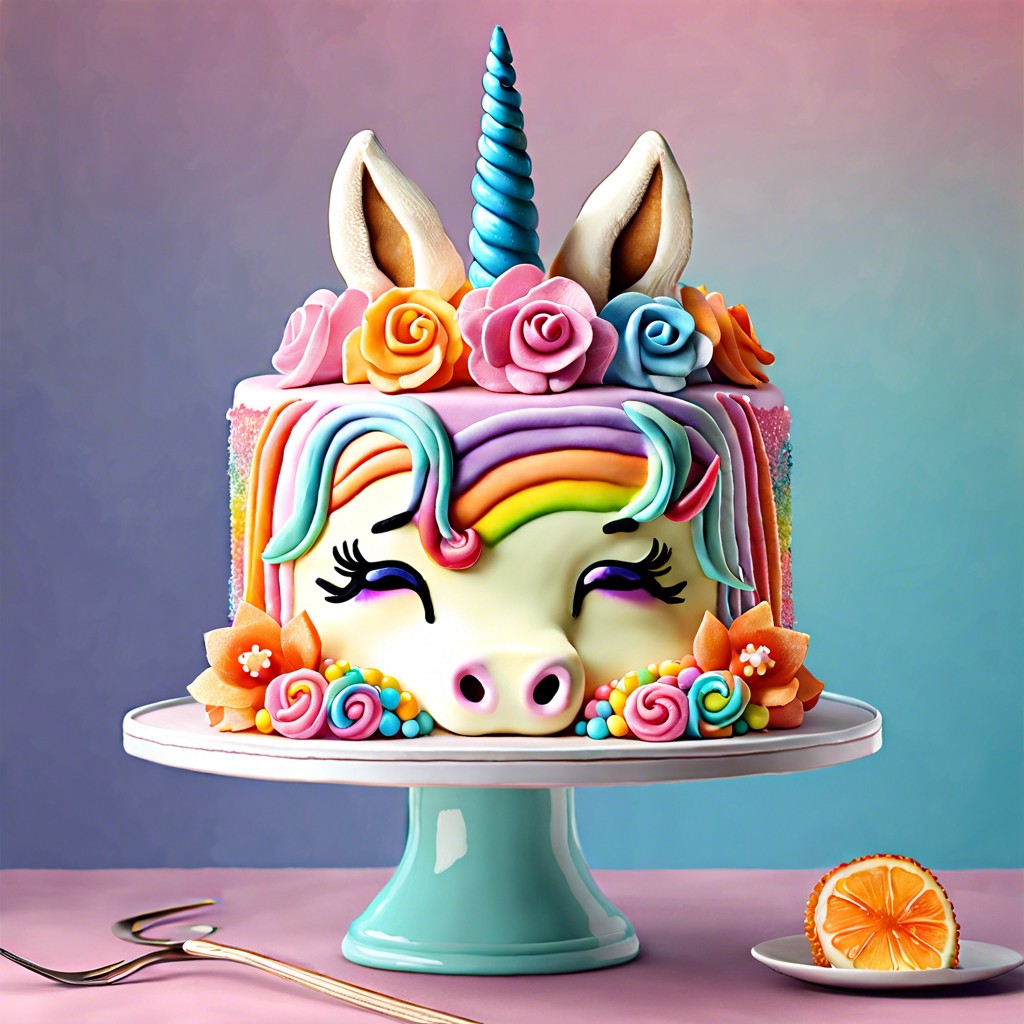 rainbow sherbet unicorn cake