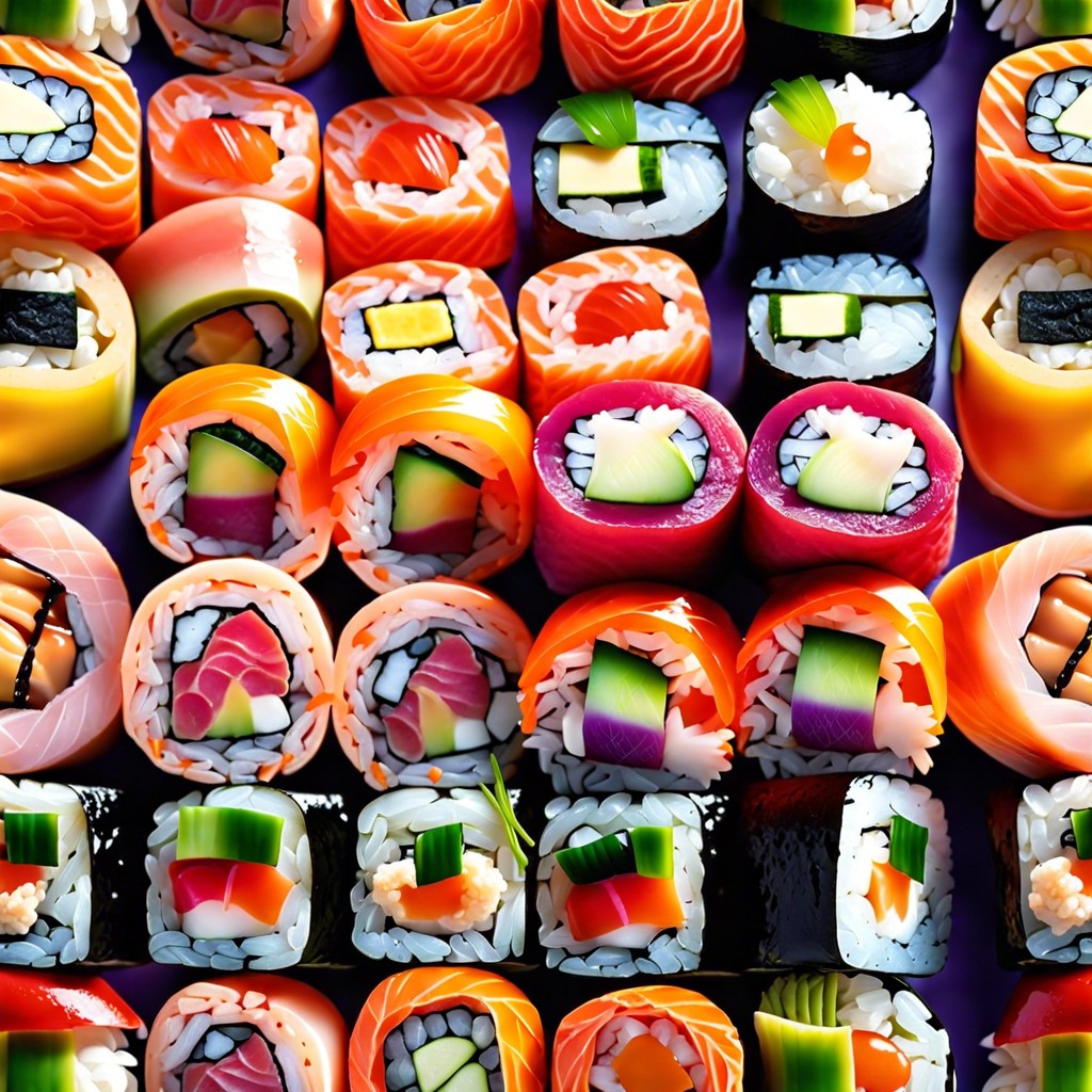 rainbow sushi rolls