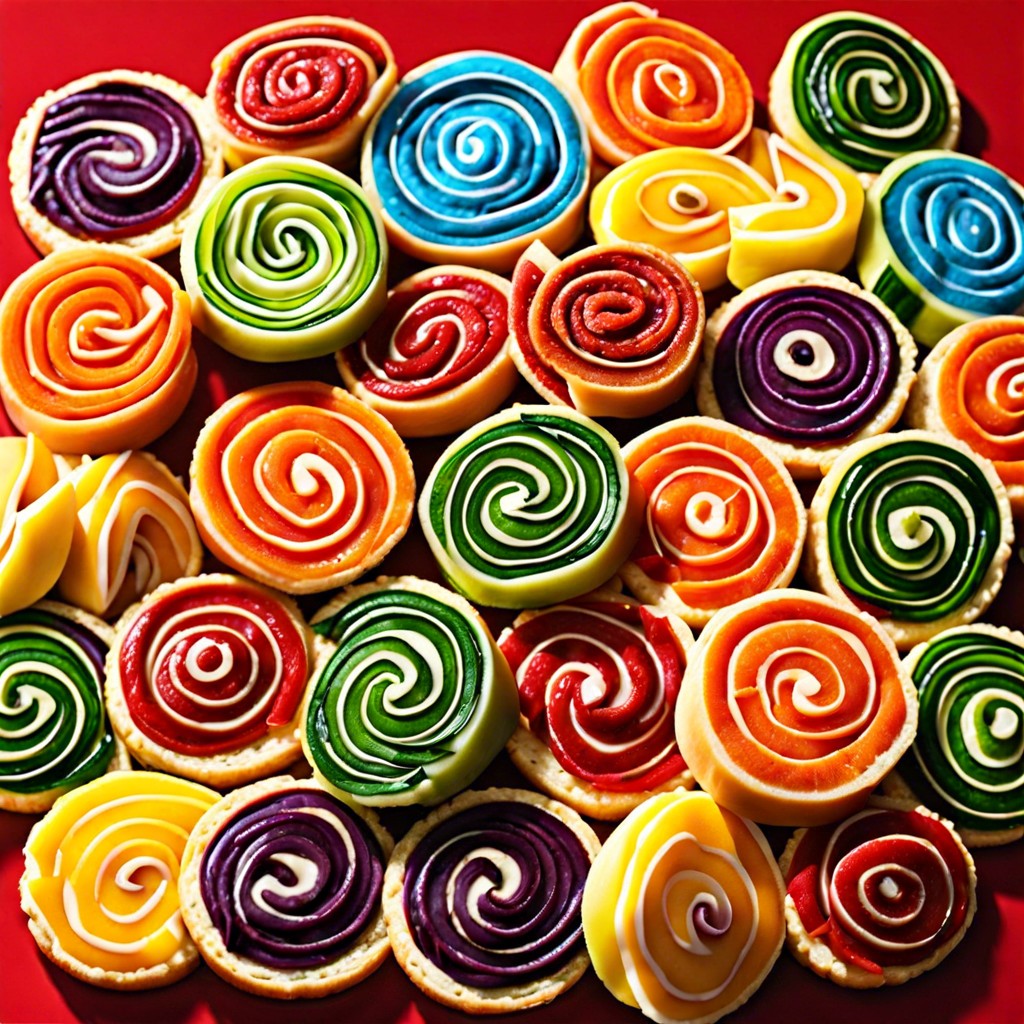 rainbow veggie pinwheels