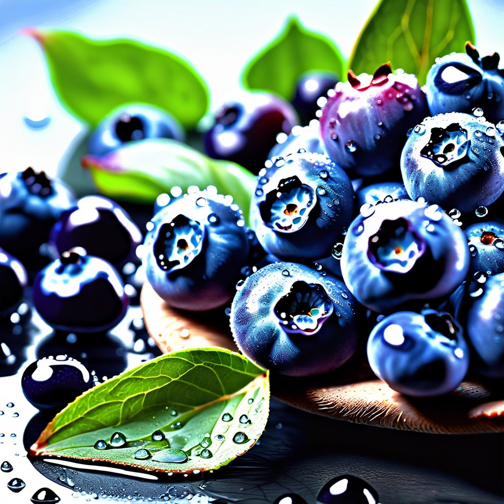 raindrop blueberries serve fresh blueberries as edible raindrops on a platter