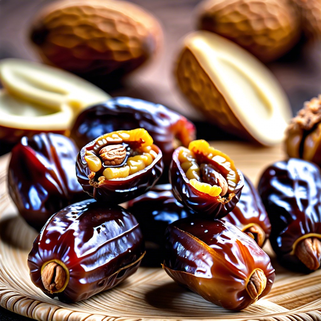 raw walnut stuffed dates