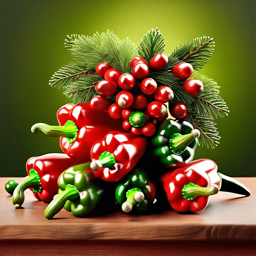 red and green pepper bells