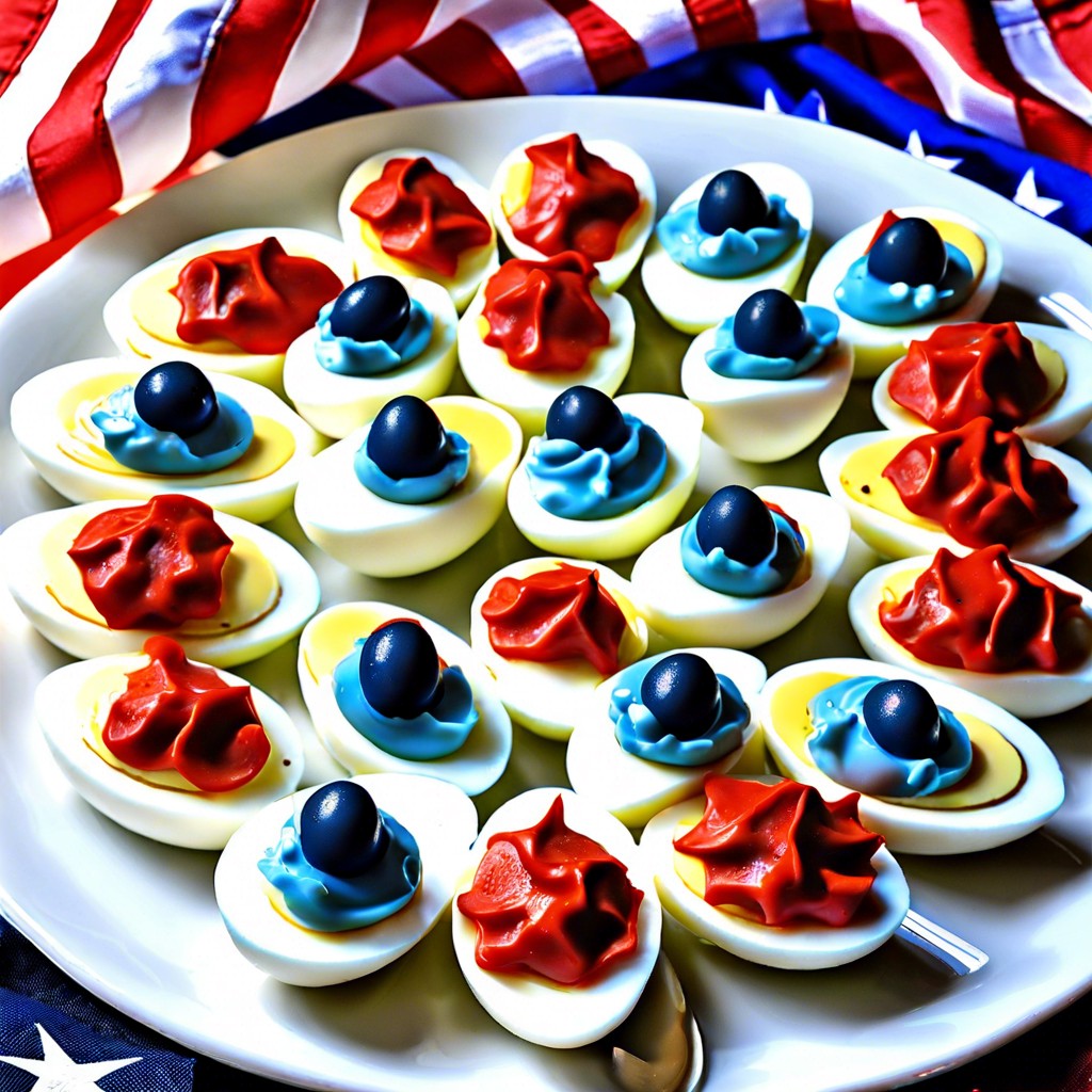 red white and blue deviled eggs