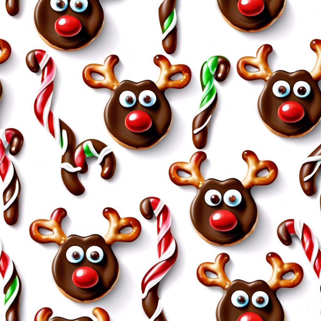 reindeer pretzels pretzels chocolate and candy eyes