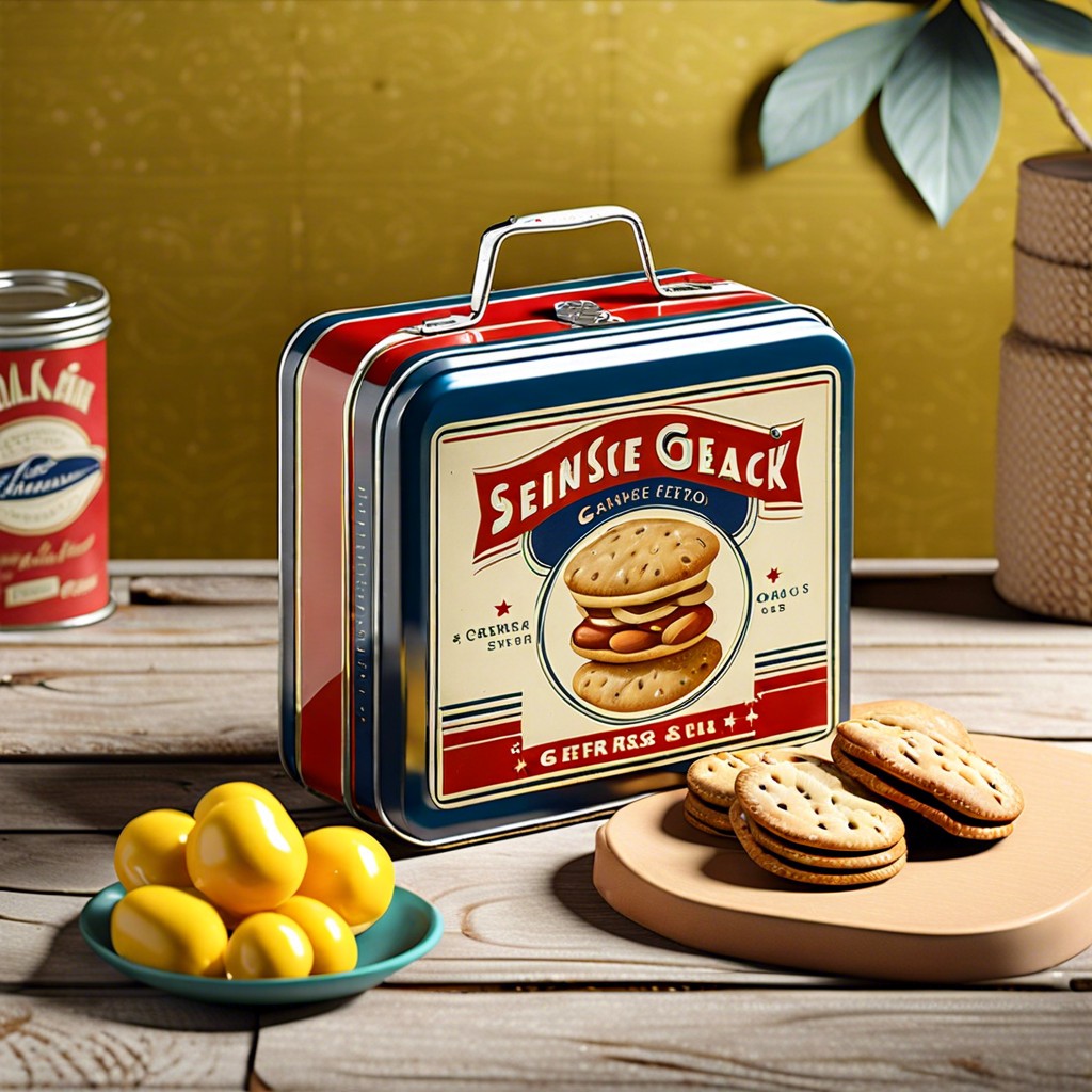 reusable snack tins with retro designs