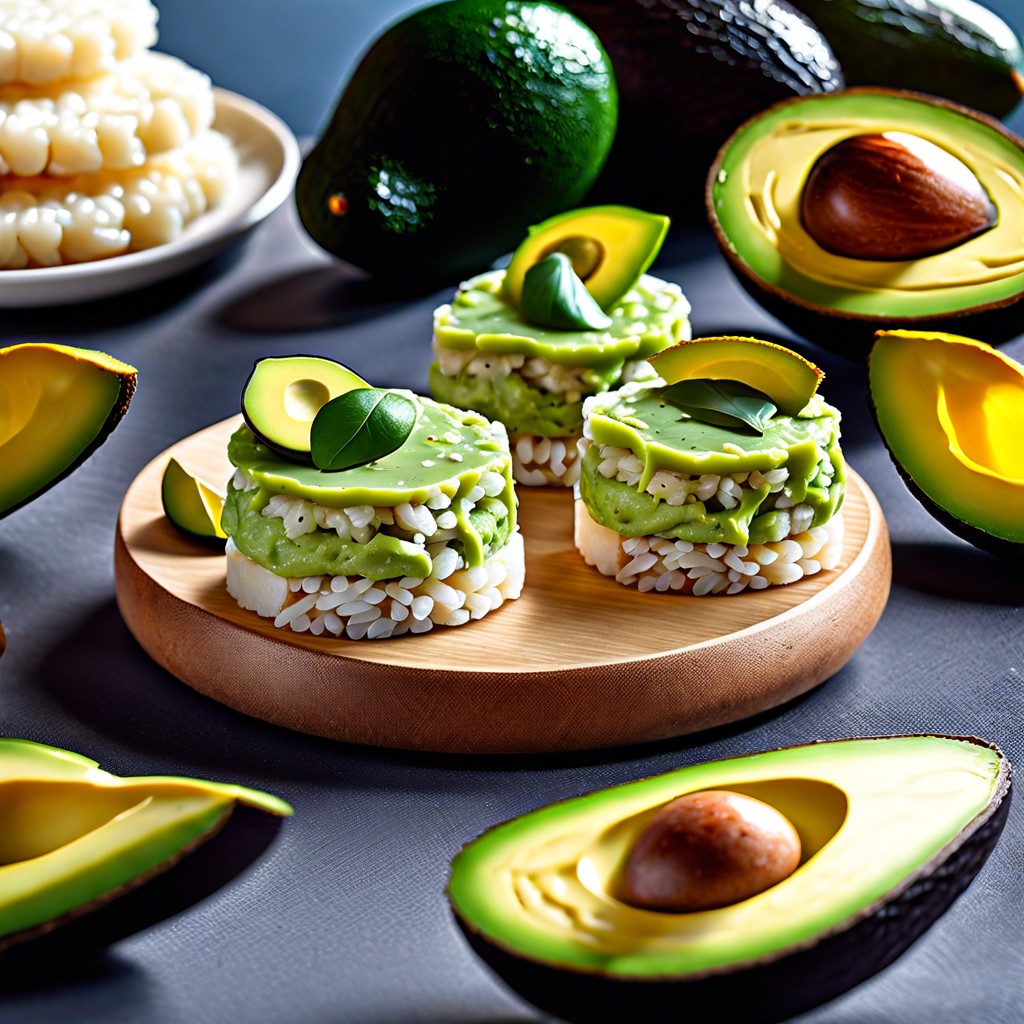 rice cakes with avocado spread