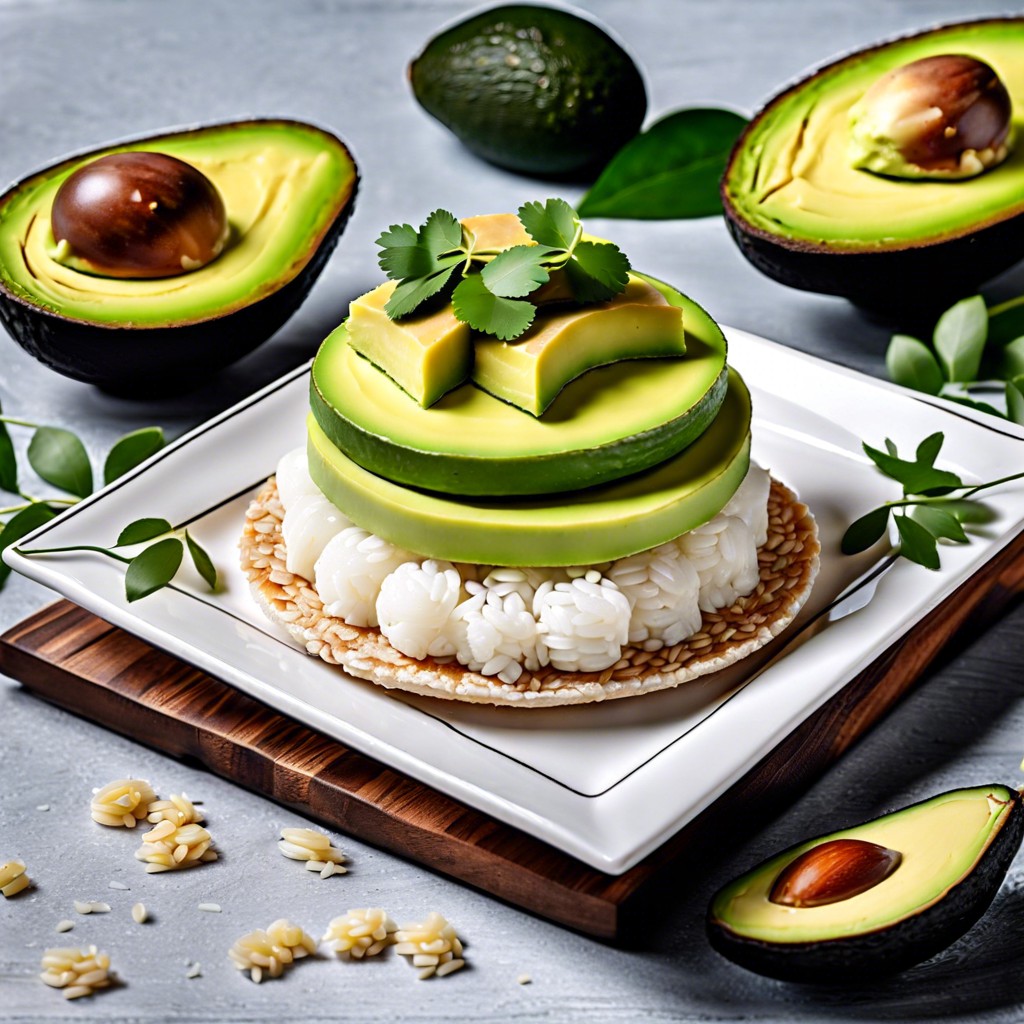 rice cakes with avocado