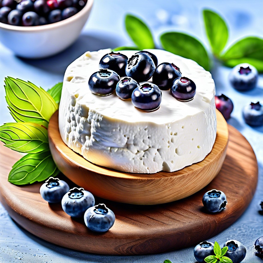 ricotta cheese and blueberry puree