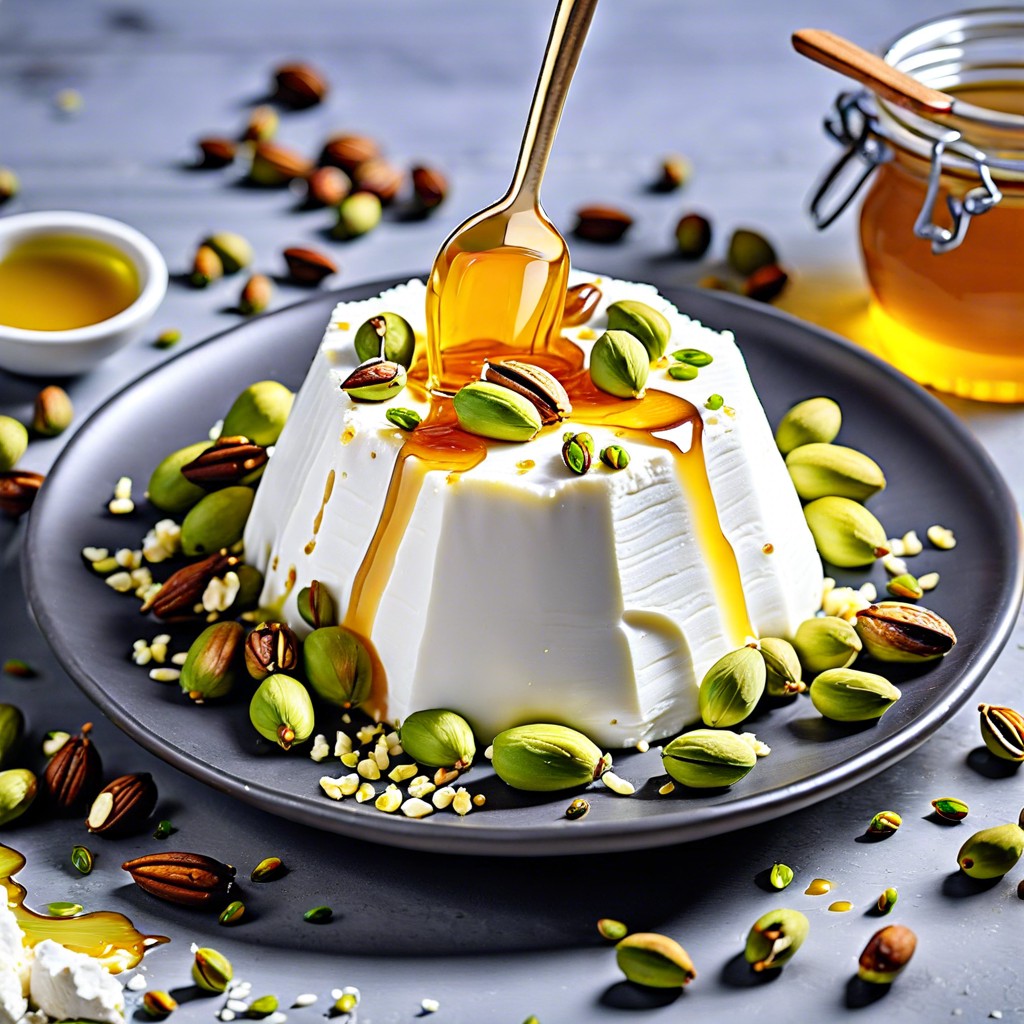 ricotta with honey and pistachios