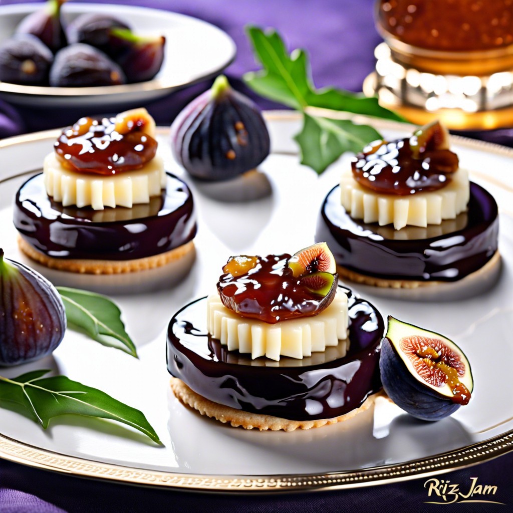 ritz with brie cheese and fig jam