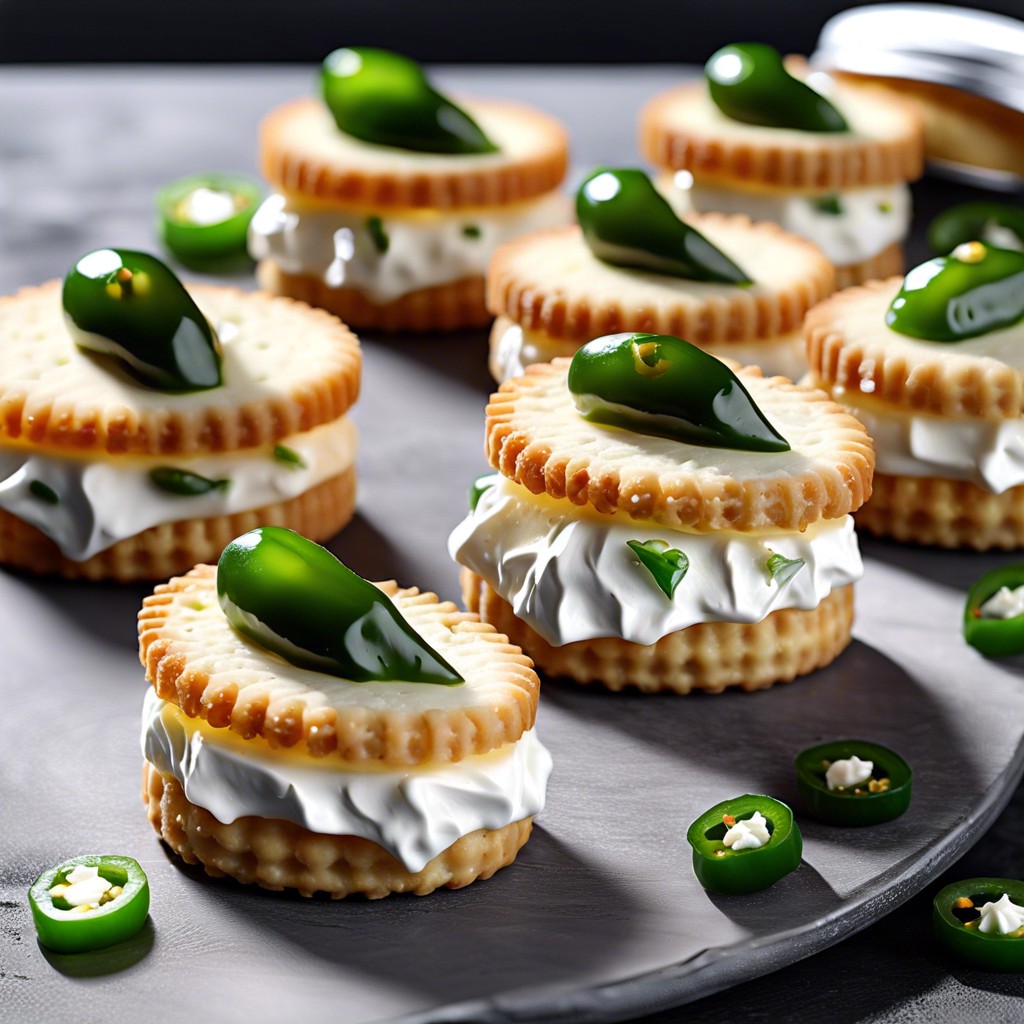 ritz with cream cheese and jalapeno jelly