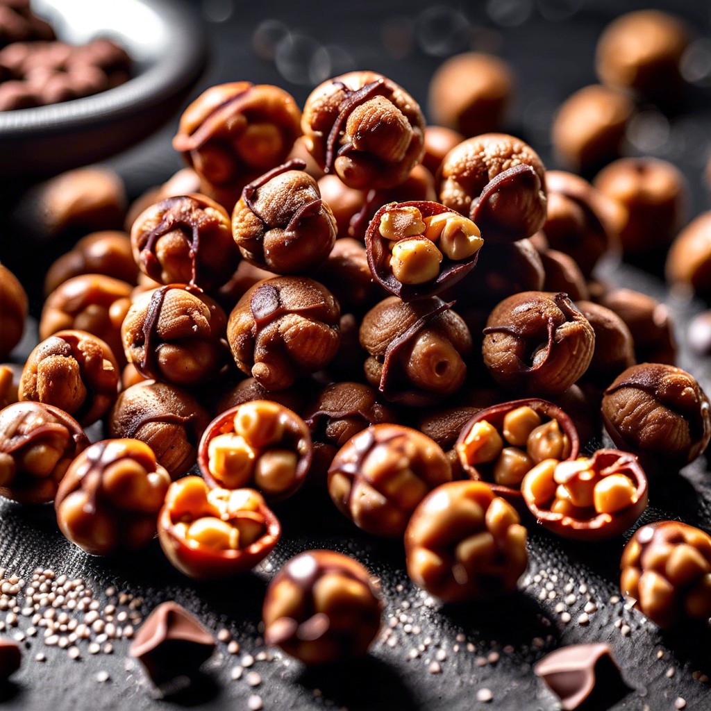 roasted chickpeas with cocoa powder