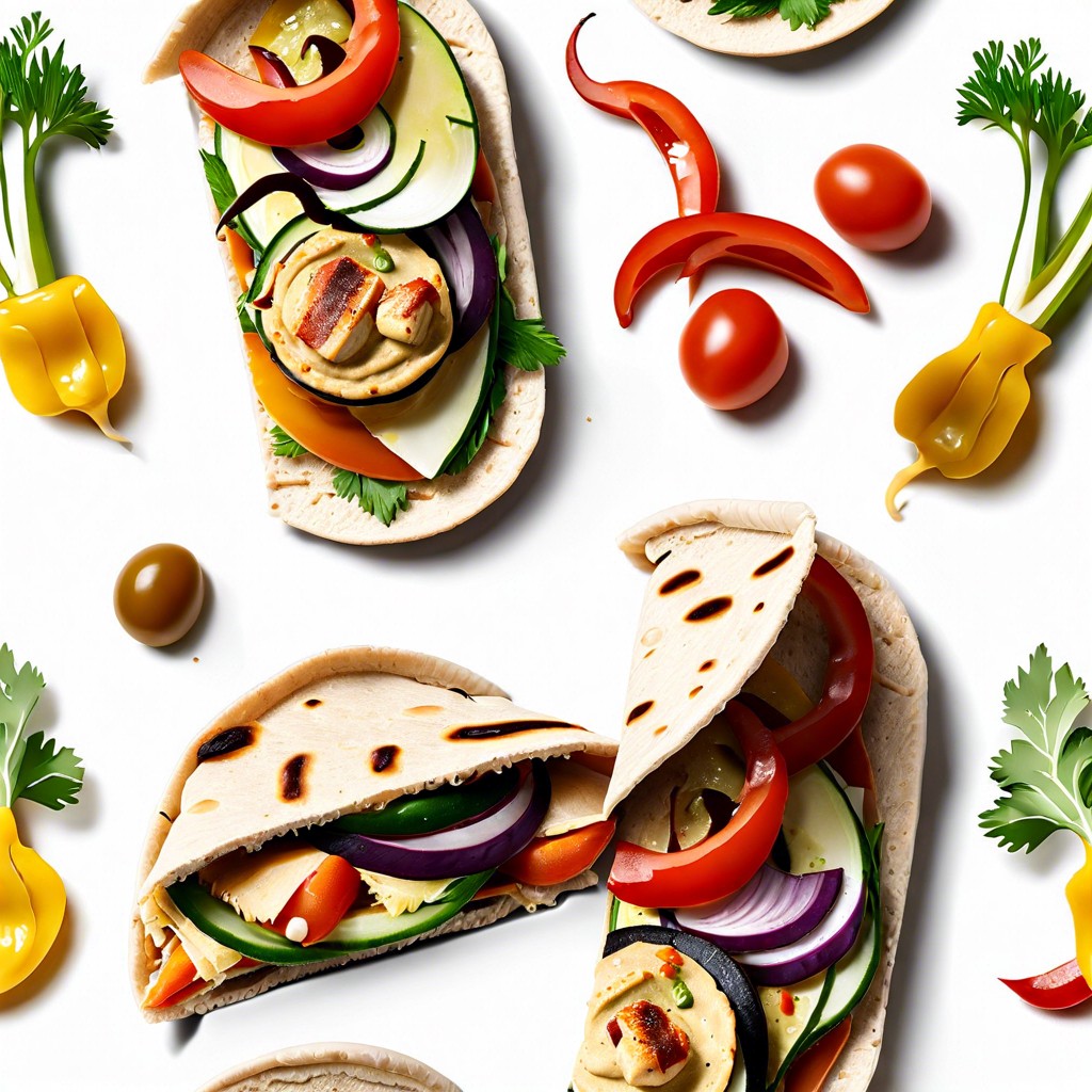 roasted veggie and hummus pita