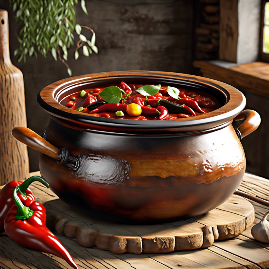 rustic chili pots