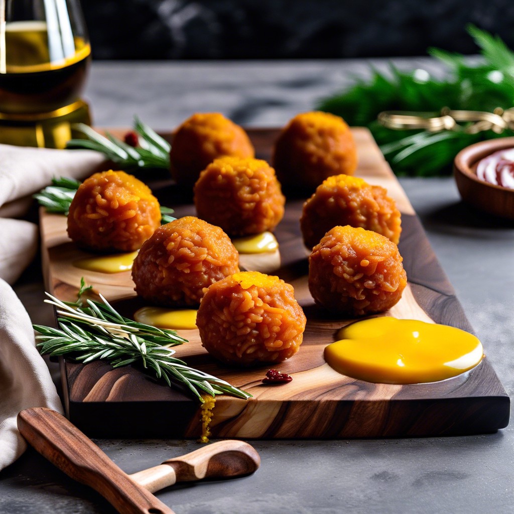 saffron infused risotto balls