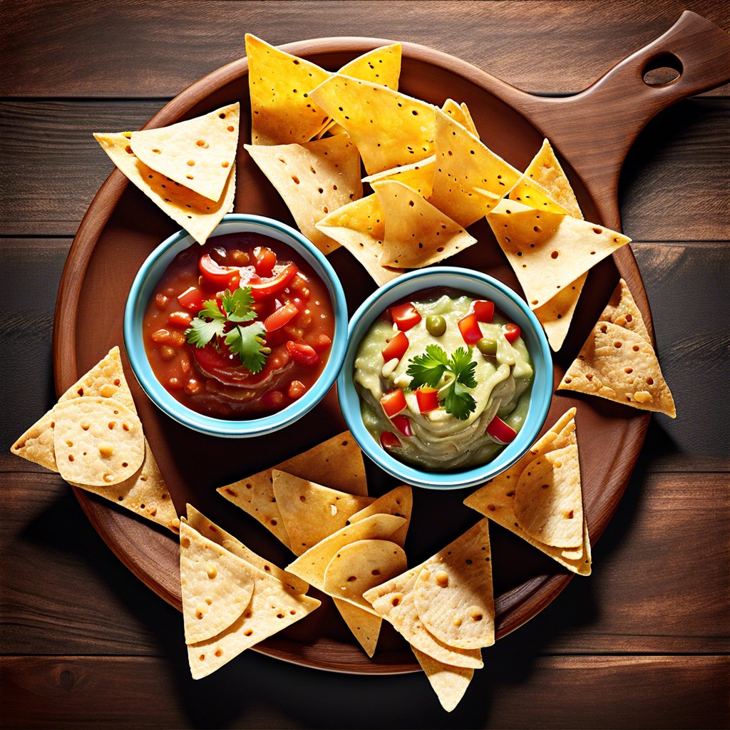 salsa trio with tortilla chips