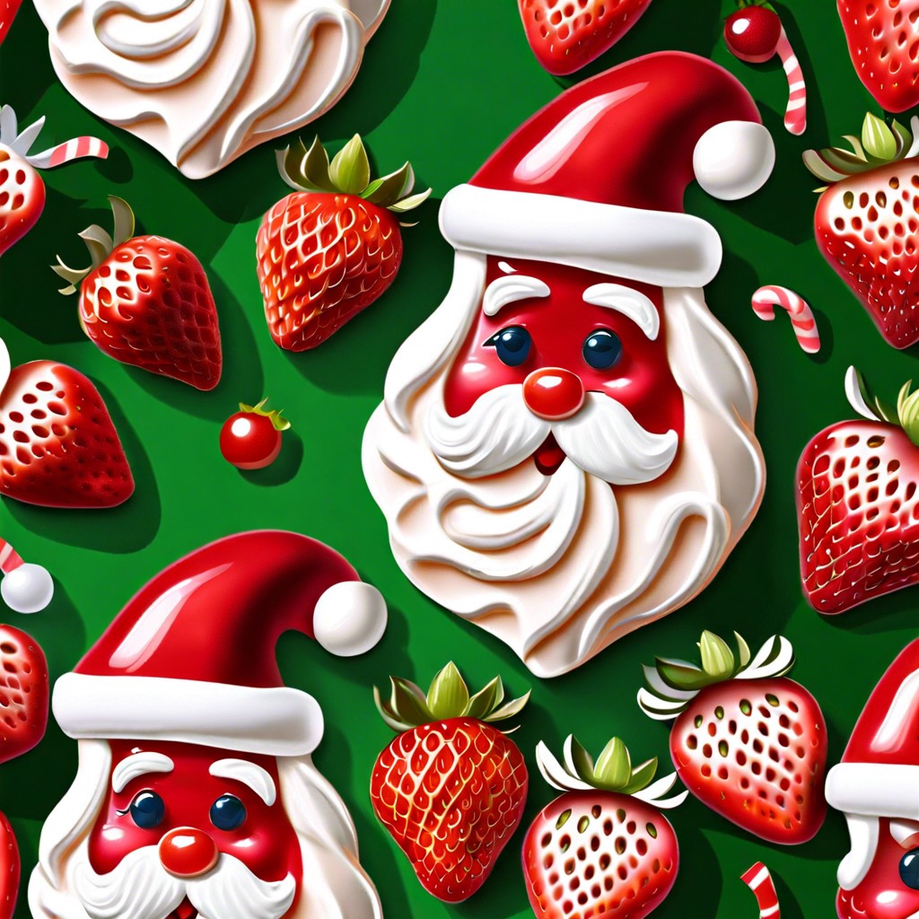 santa strawberries strawberries and whipped cream