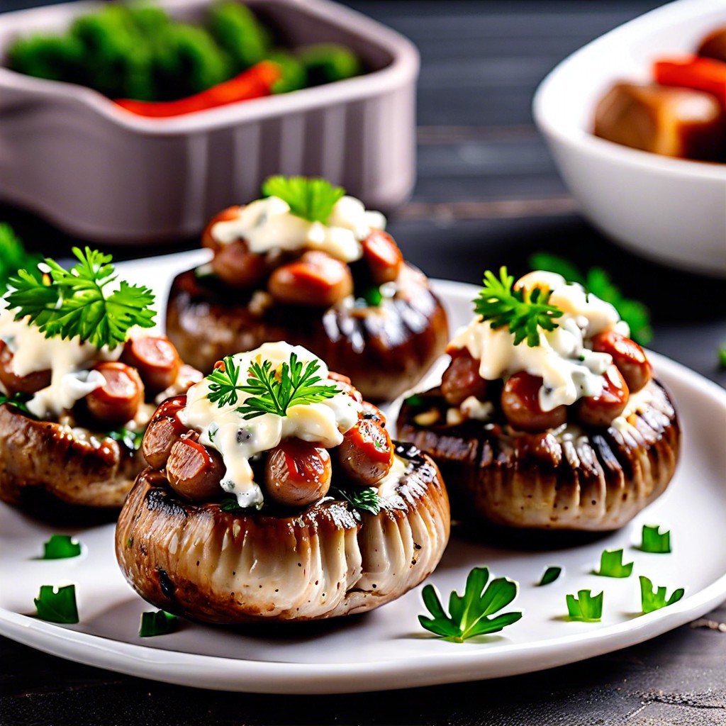 sausage and cream cheese stuffed mushrooms