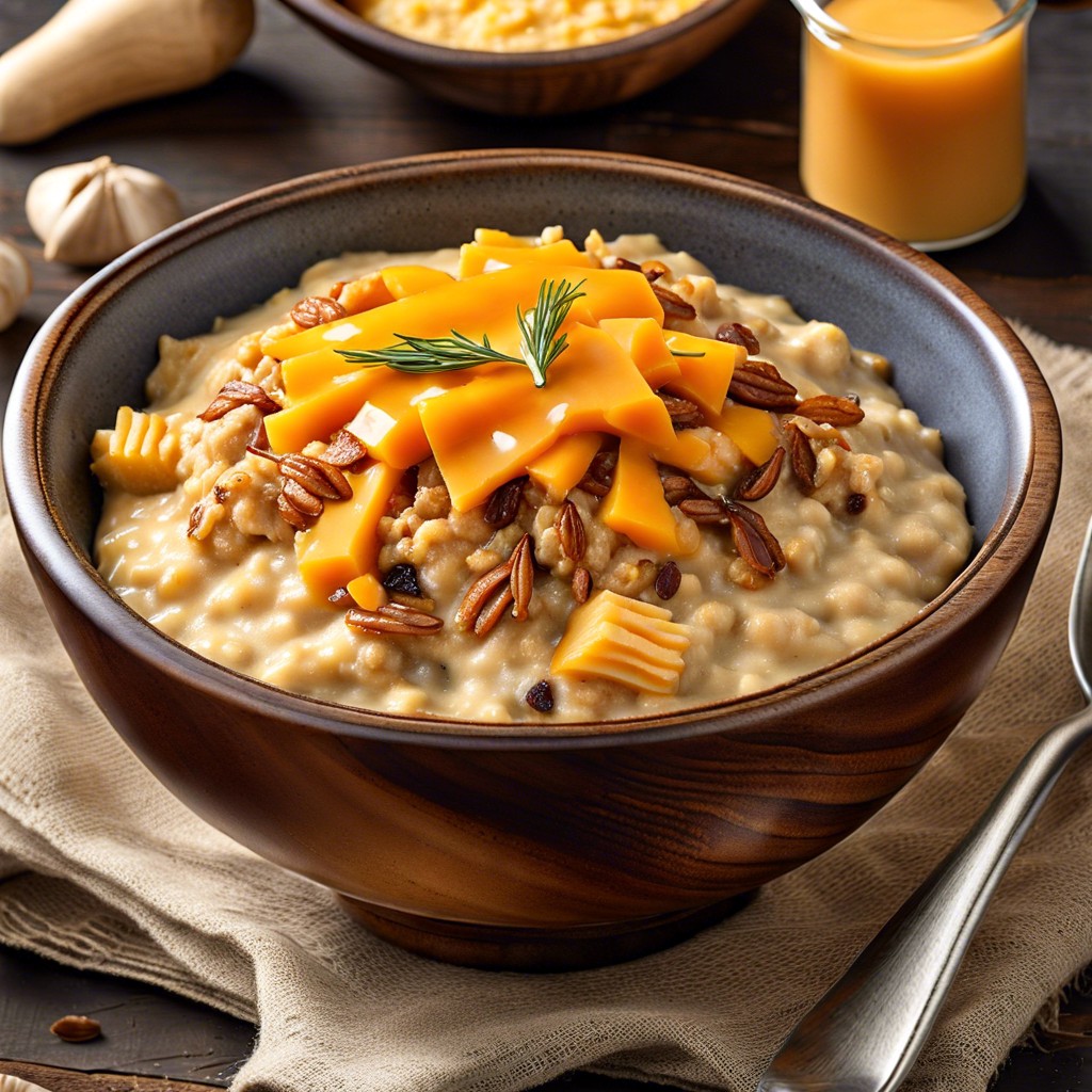 savory oatmeal with aged cheddar