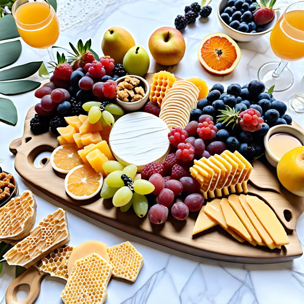 seasonal fruits and honeycomb display