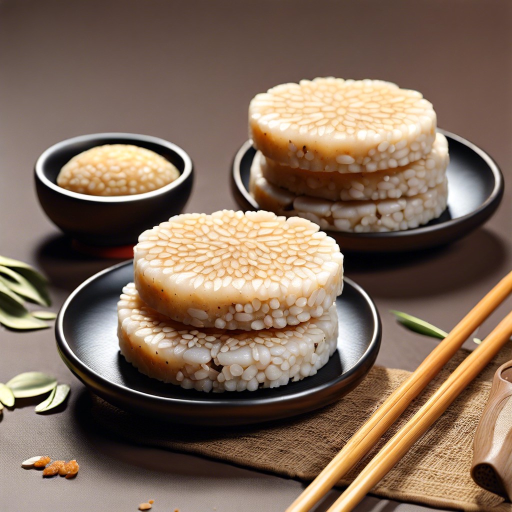 sesame and ginger rice cakes