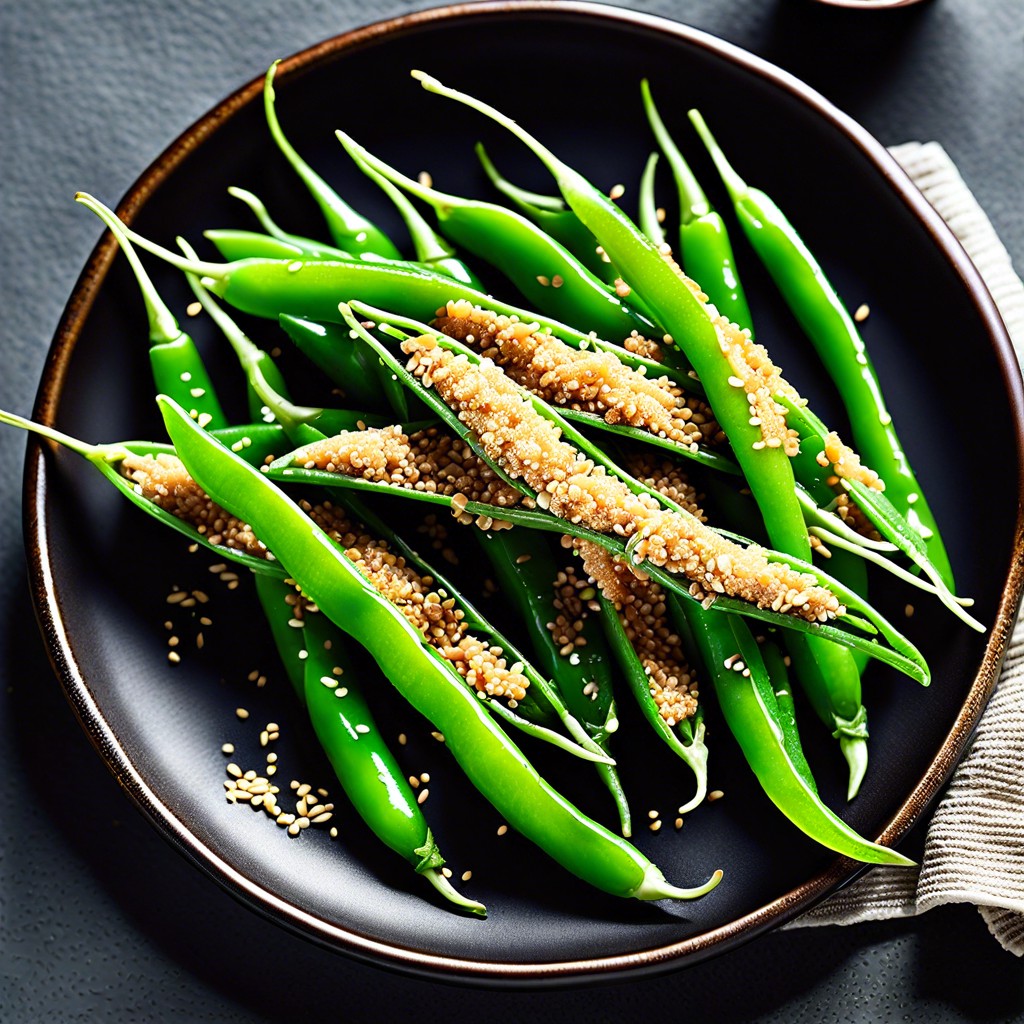 sesame crusted snap peas