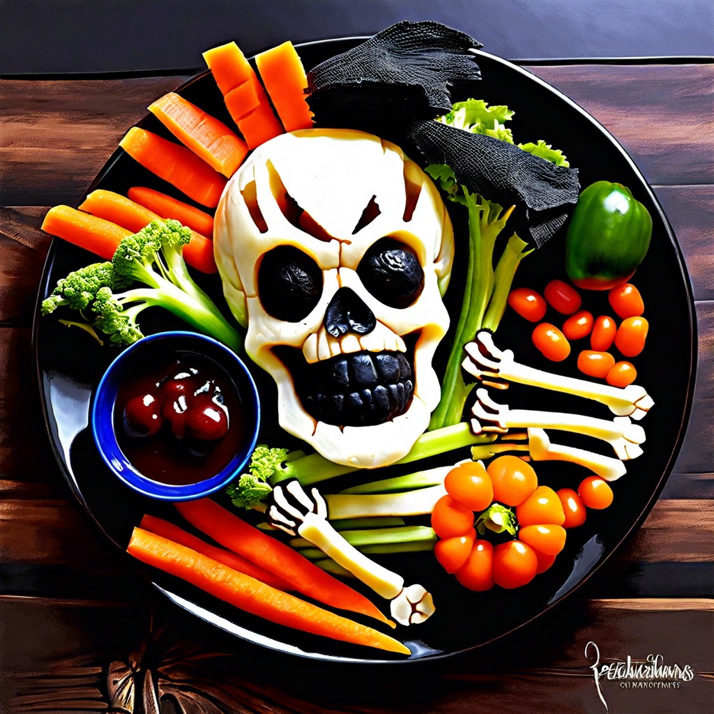skeleton veggie platter