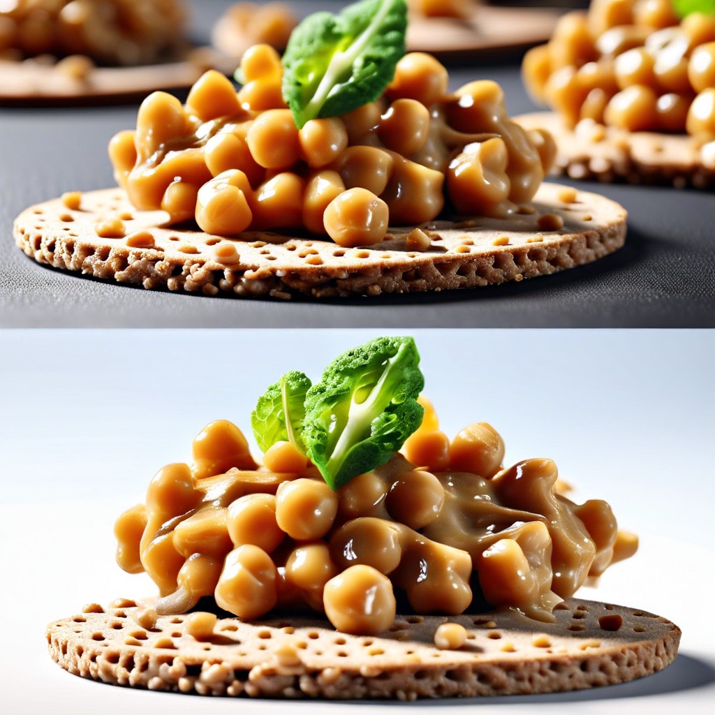 smashed chickpeas on rye crackers