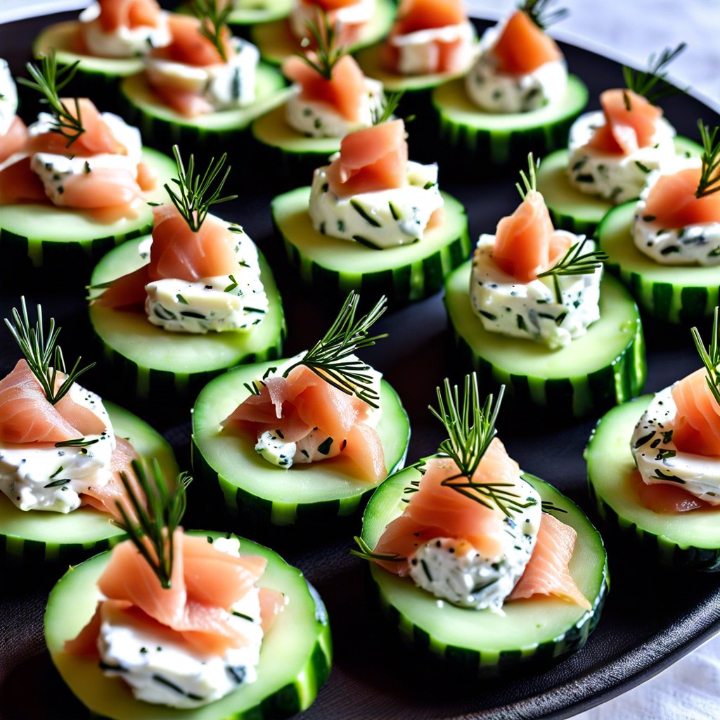 smoked salmon amp cream cheese cucumber bites