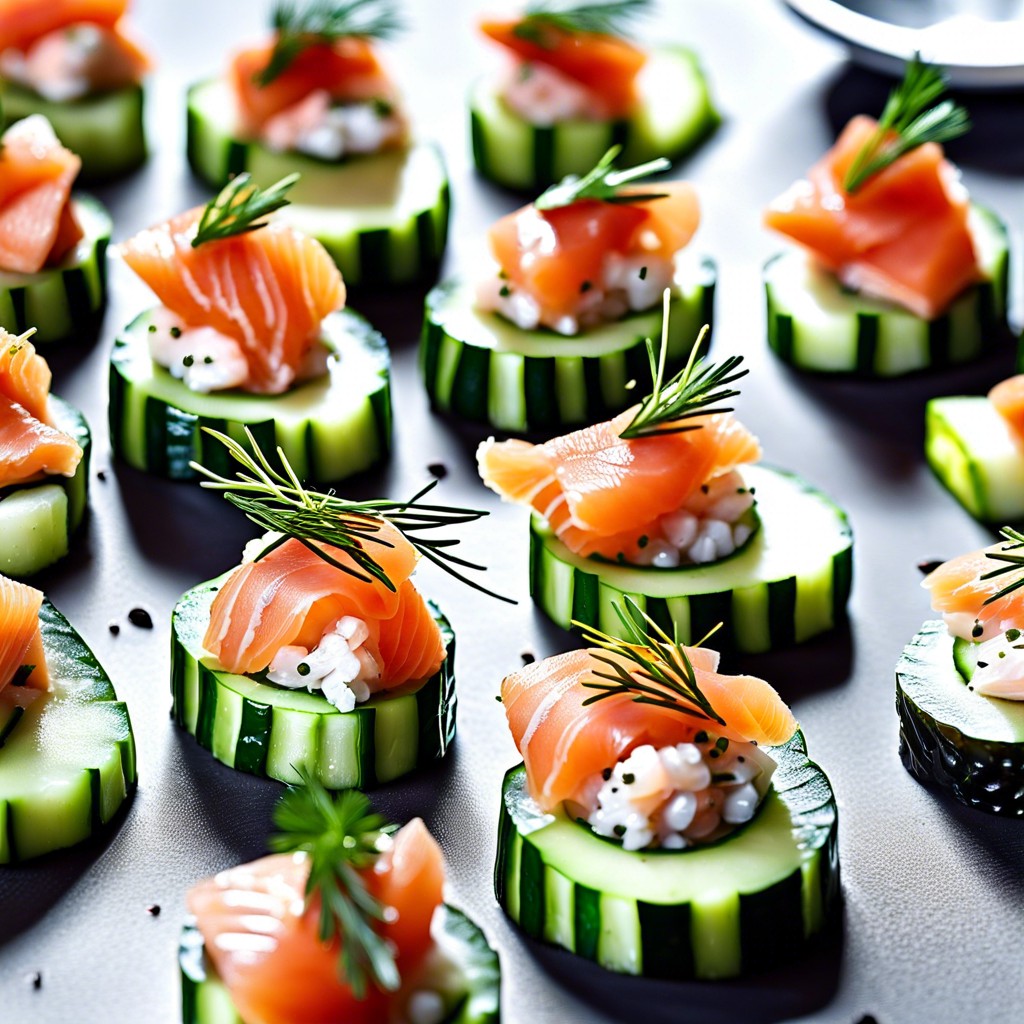 smoked salmon and cream cheese cucumber bites